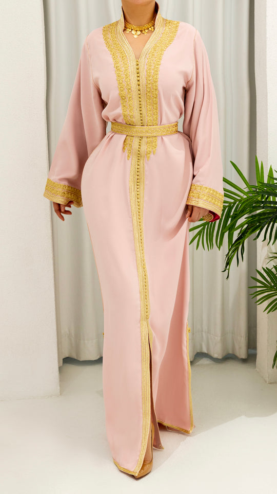 Baby pink traditional Moroccan Caftan