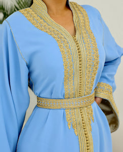 Baby blue traditional Moroccan Caftan