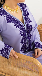 Casual Moroccan Caftan Purple