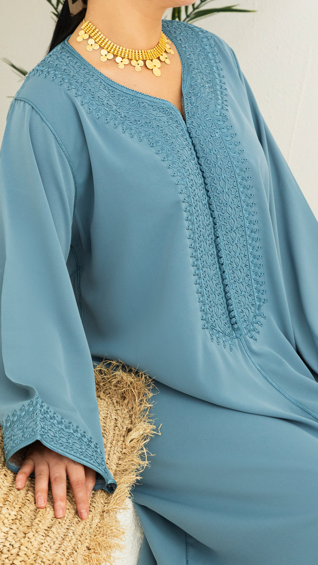 Casual Moroccan Caftan Blue