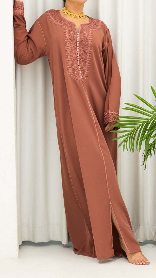 Casual Moroccan Caftan Brown