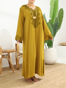 Casual Moroccan Caftan Light Brown