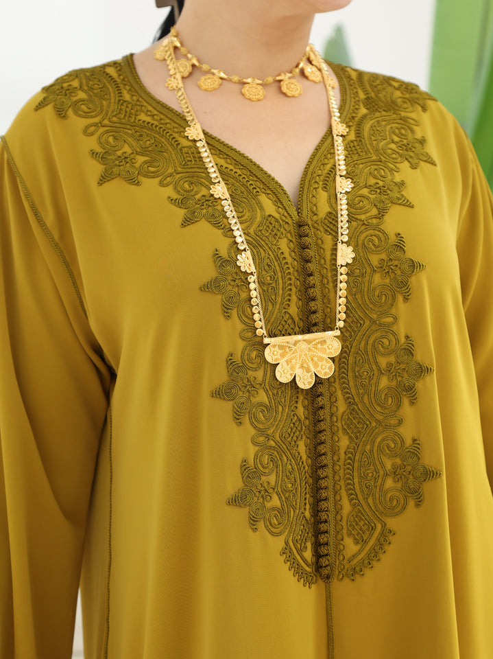 Casual Moroccan Caftan Light Brown