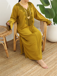 Casual Moroccan Caftan Light Brown