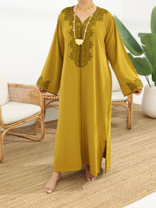 Casual Moroccan Caftan Light Brown