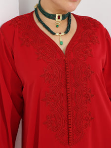 Casual Moroccan Caftan Red