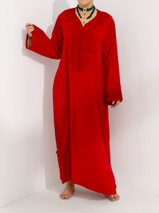 Casual Moroccan Caftan Red