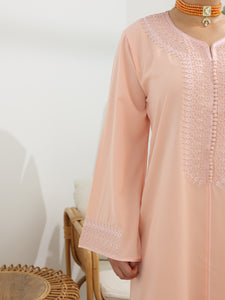 Casual Moroccan Caftan Light Peach